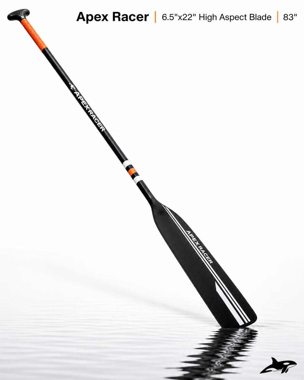 Apex Racer SUP paddle — 6.5"×22" high aspect blade