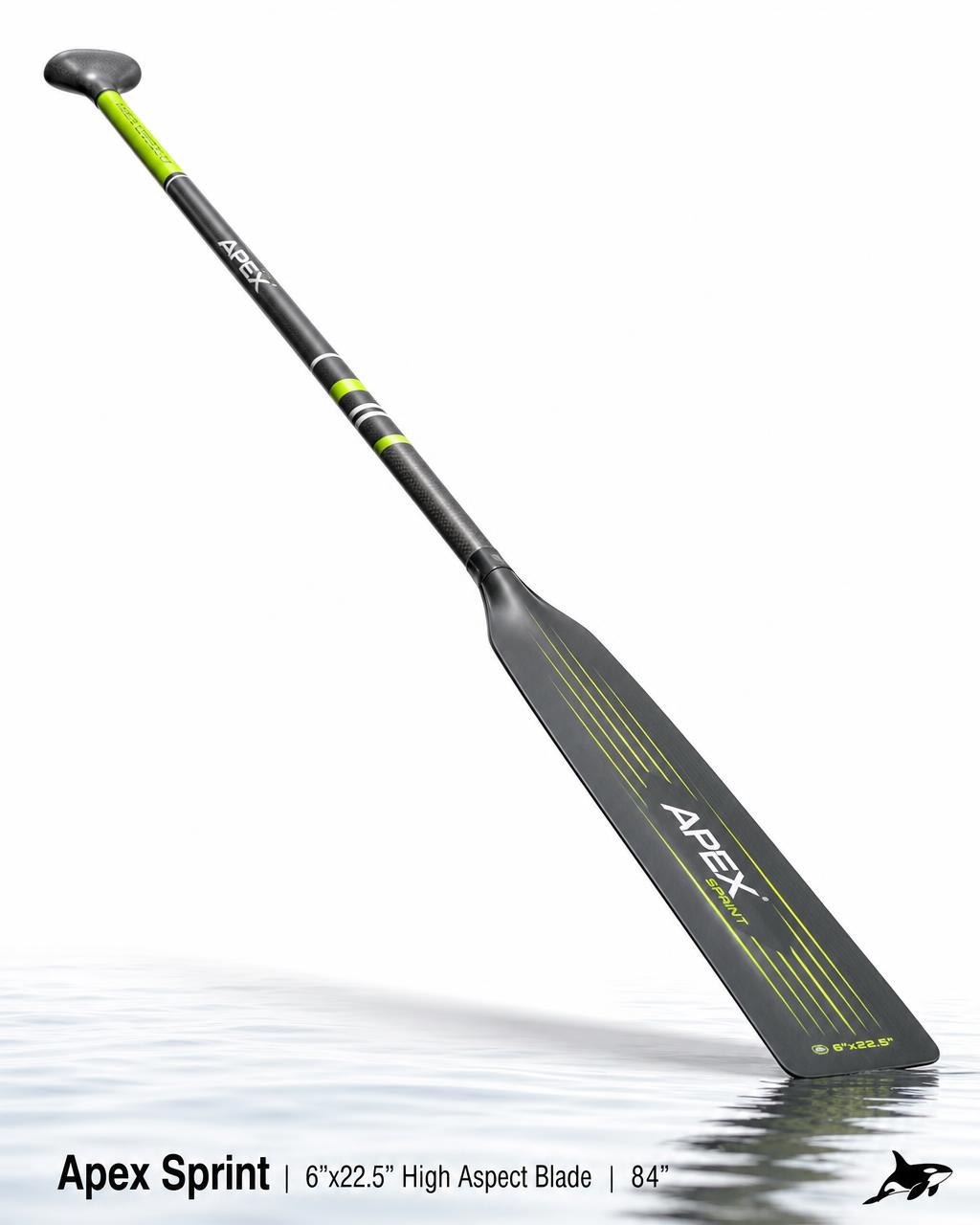 Apex Sprint SUP paddle — 6"×22.5" high aspect blade
