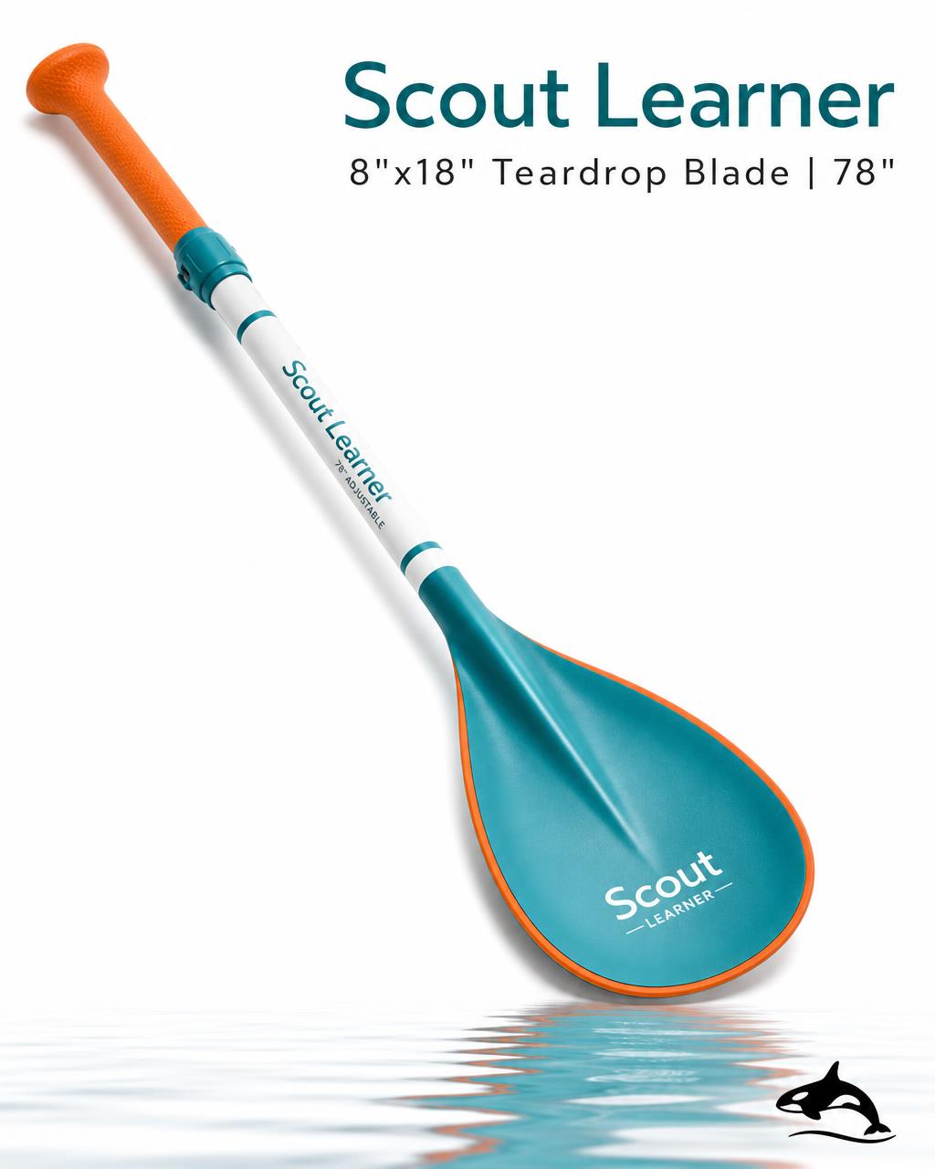 Scout Learner SUP paddle — 8"×18" teardrop blade