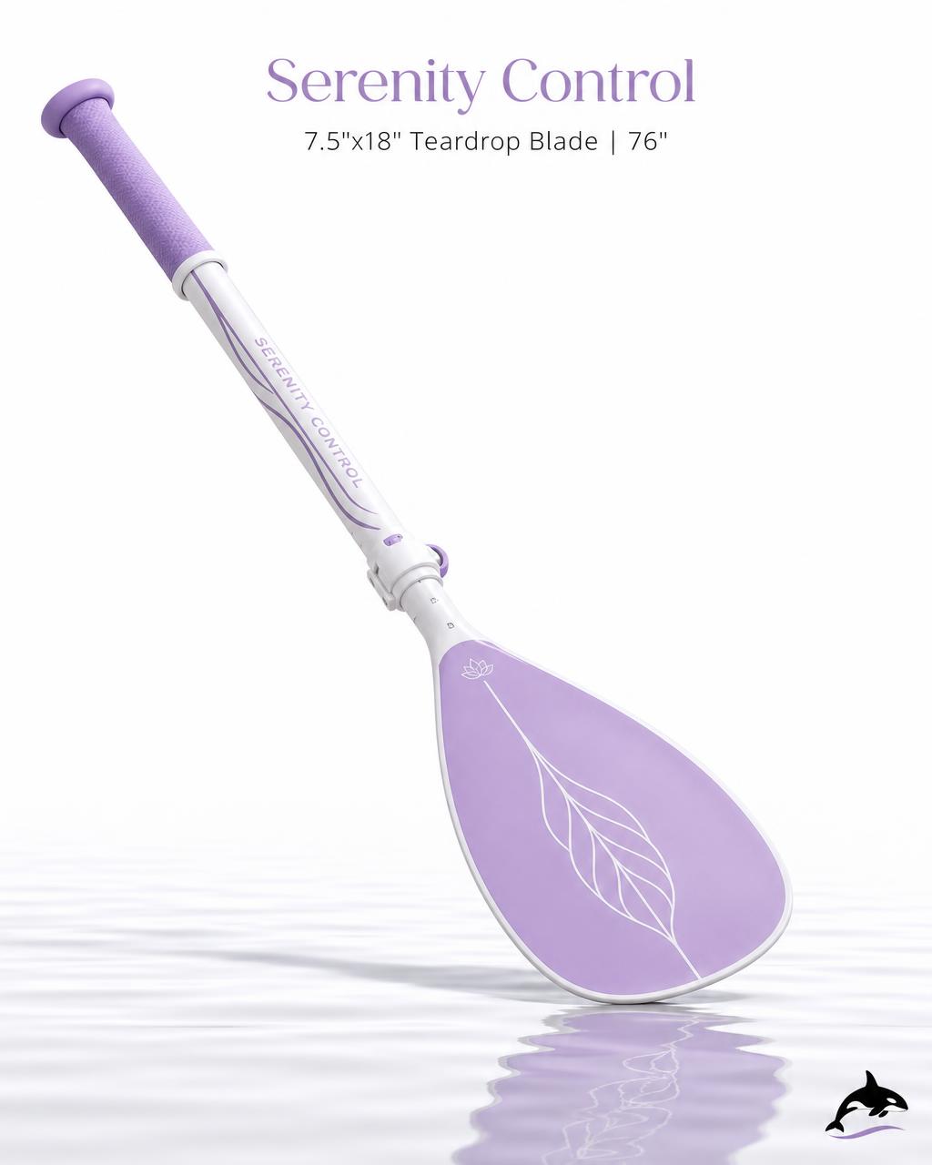 Serenity Control SUP paddle — 7.5"×18" teardrop blade